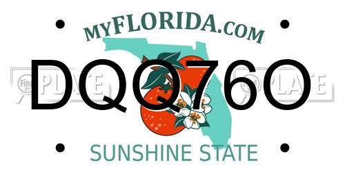 DQQ76O Florida License Plate