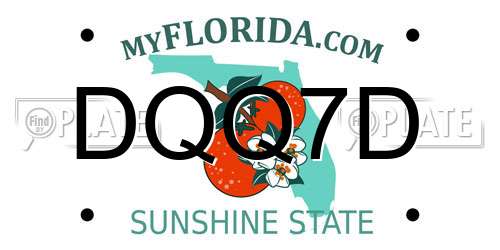 DQQ7D Florida License Plate