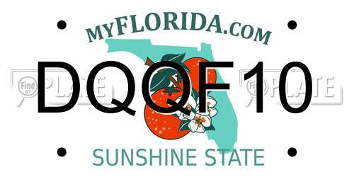DQQF10 Florida License Plate