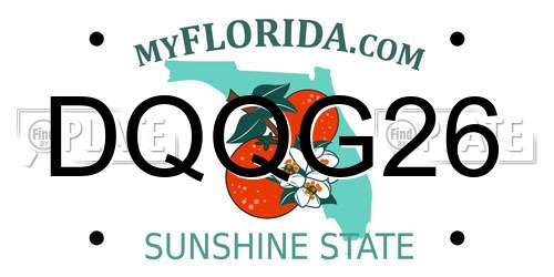 DQQG26 Florida License Plate