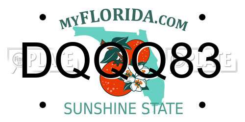 DQQQ83 Florida License Plate