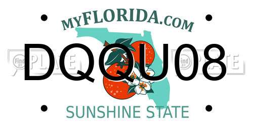 DQQU08 Florida License Plate
