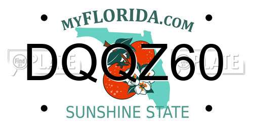 DQQZ60 Florida License Plate