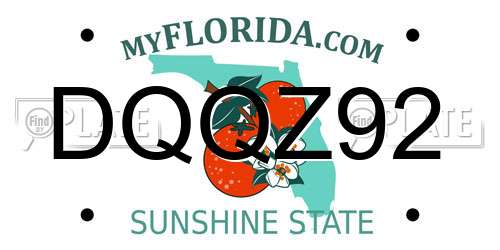 DQQZ92 Florida License Plate