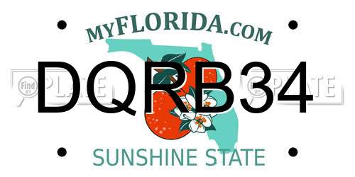 DQRB34 Florida License Plate