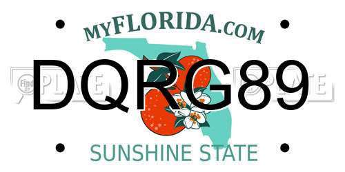 DQRG89 Florida License Plate