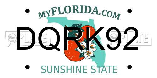 DQRK92 Florida License Plate