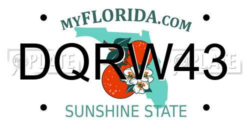 DQRW43 Florida License Plate