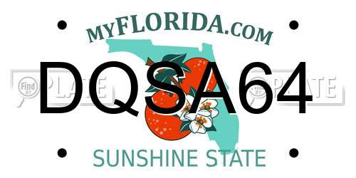 DQSA64 Florida License Plate