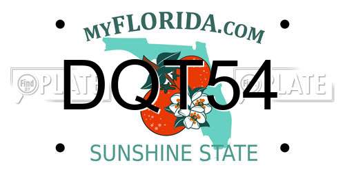 DQT54 Florida License Plate