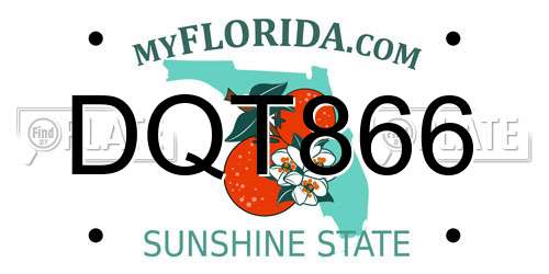 DQT866 Florida License Plate