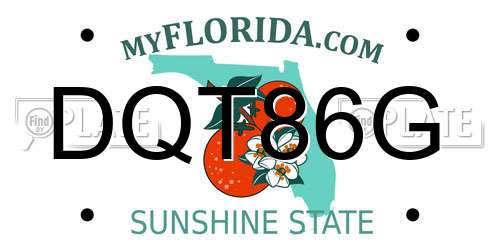 DQT86G Florida License Plate