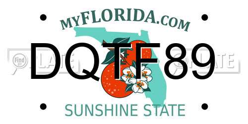 DQTF89 Florida License Plate