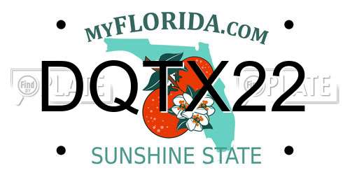 DQTX22 Florida License Plate