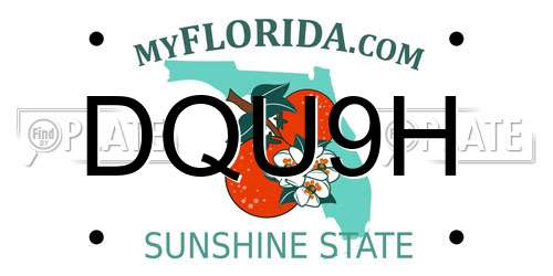 DQU9H Florida License Plate
