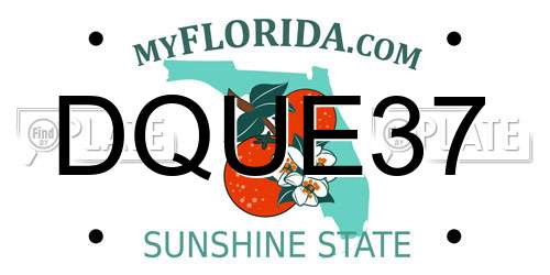 DQUE37 Florida License Plate