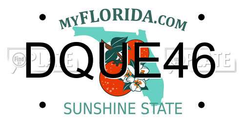 DQUE46 Florida License Plate