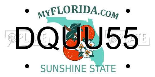 DQUU55 Florida License Plate