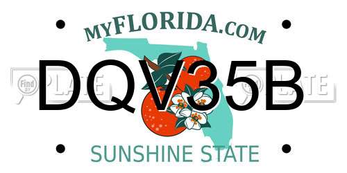 DQV35B Florida License Plate