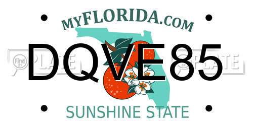 DQVE85 Florida License Plate