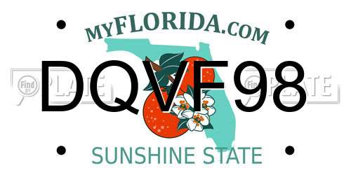 DQVF98 Florida License Plate