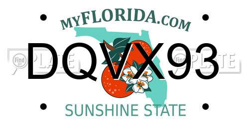 DQVX93 Florida License Plate