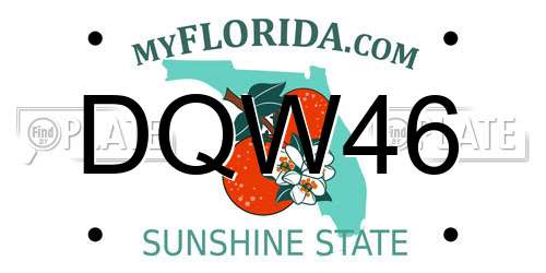 DQW46 Florida License Plate