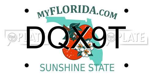 DQX9T Florida License Plate