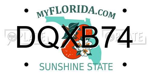 DQXB74 Florida License Plate