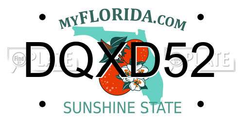DQXD52 Florida License Plate