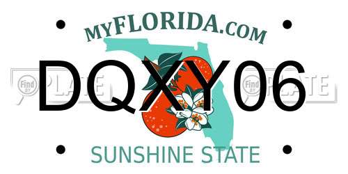 DQXY06 Florida License Plate