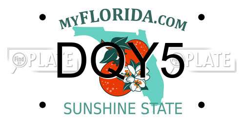 DQY5 Florida License Plate