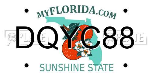DQYC88 Florida License Plate