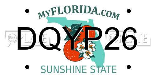 DQYP26 Florida License Plate