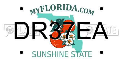 DR37EA Florida License Plate