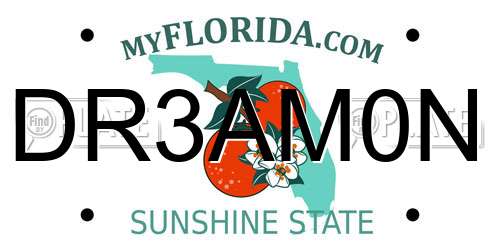 DR3AM0N Florida License Plate
