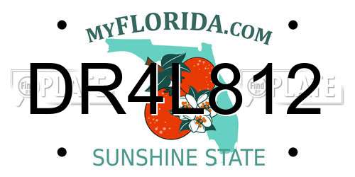DR4L812 Florida License Plate