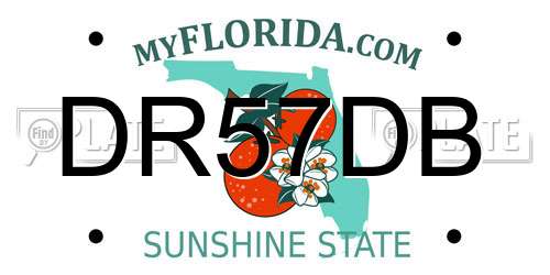 DR57DB Florida License Plate