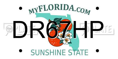 DR67HP Florida License Plate