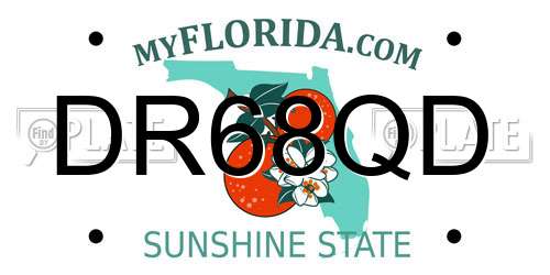 DR68QD Florida License Plate