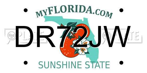 DR72JW Florida License Plate