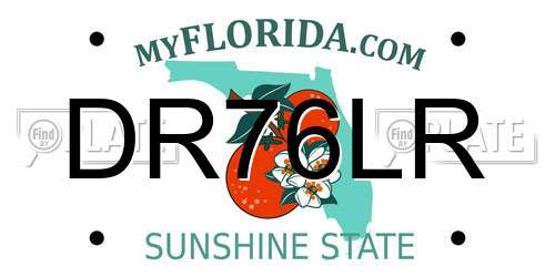 DR76LR Florida License Plate