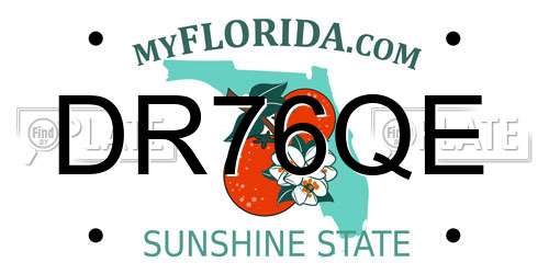 DR76QE Florida License Plate