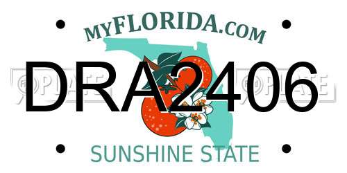 DRA2406 Florida License Plate