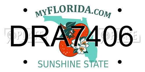 DRA7406 Florida License Plate