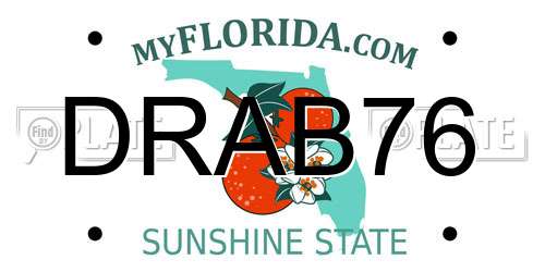 DRAB76 Florida License Plate