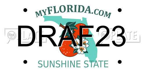 DRAF23 Florida License Plate