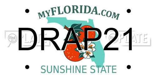 DRAP21 Florida License Plate