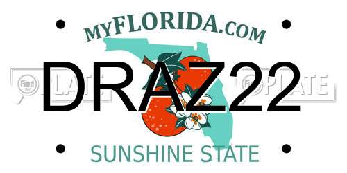DRAZ22 Florida License Plate