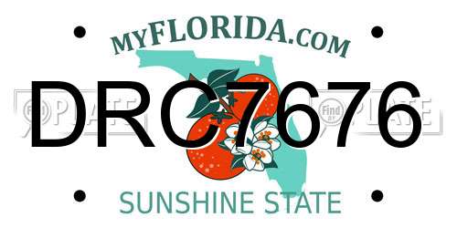 DRC7676 Florida License Plate